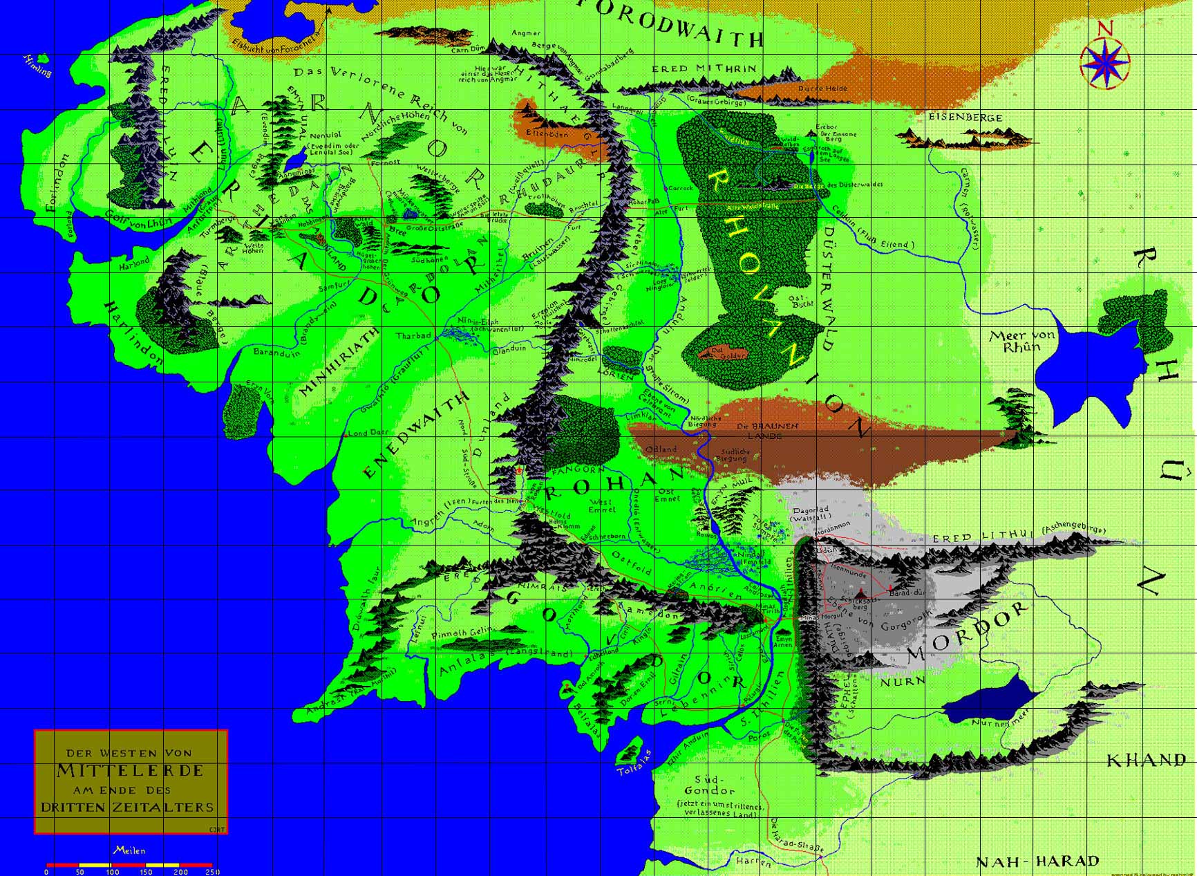 Подробная карта мордора